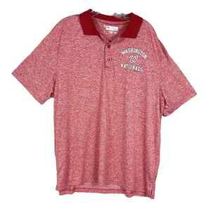 True Fan Washington Nationals Polo Shirt Men's 2XL Red Short Sleeve MLB Baseball